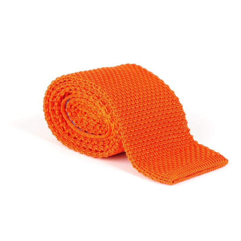 Flattering Orange Knit Tie