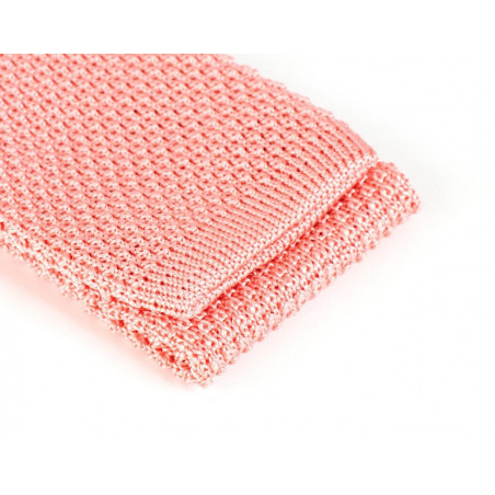 Cravate tricot de soie couleur saumon, vue 3