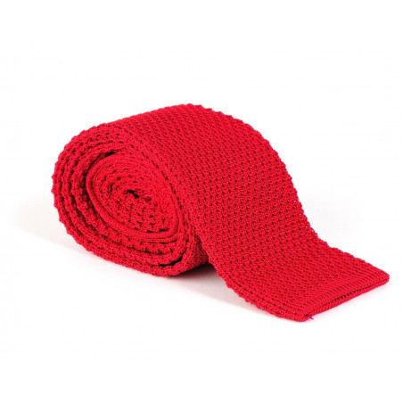 Terracotta knitted tie