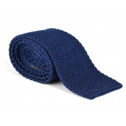 Navy blue knitted tie