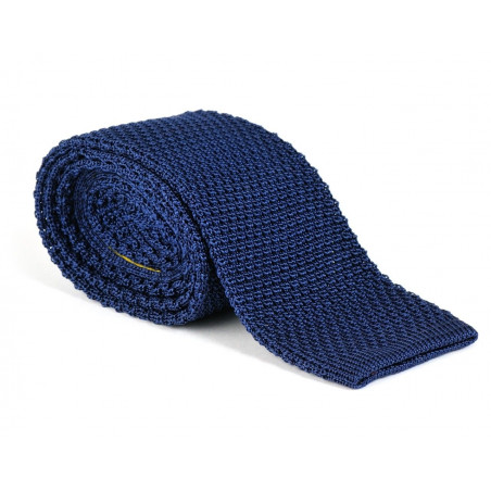 Navy blue knitted tie