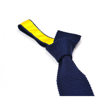 Navy blue knitted tie