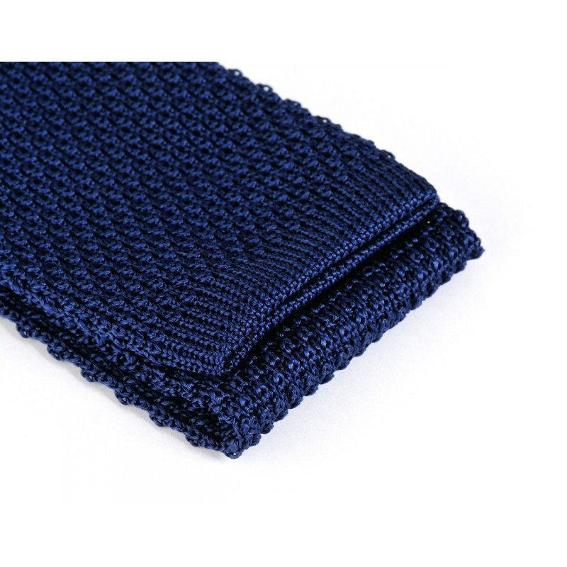 Navy blue knitted tie