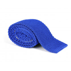 Royal blue knitted tie
