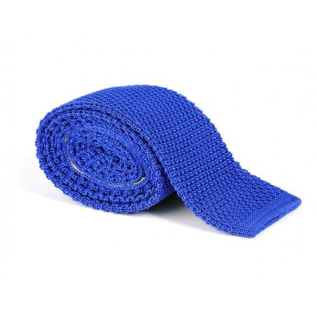 Royal blue knitted tie