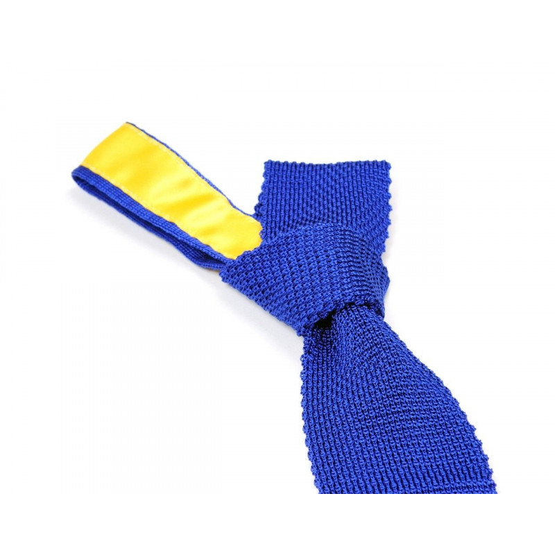 Royal blue knitted tie