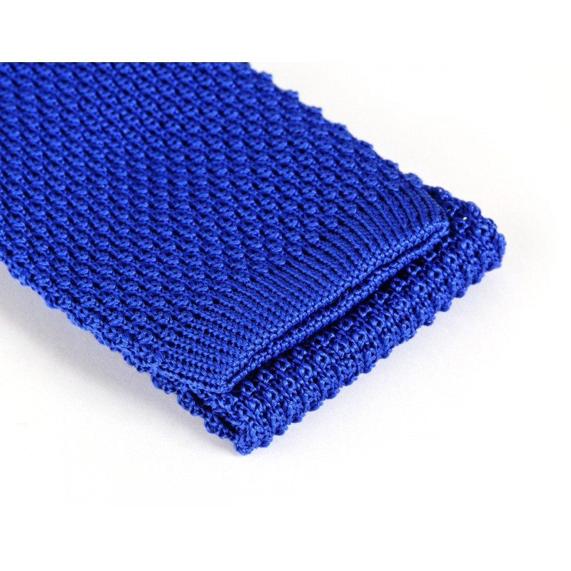 Royal blue knitted tie