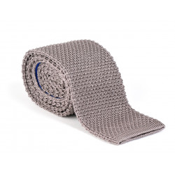 Grey knitted tie