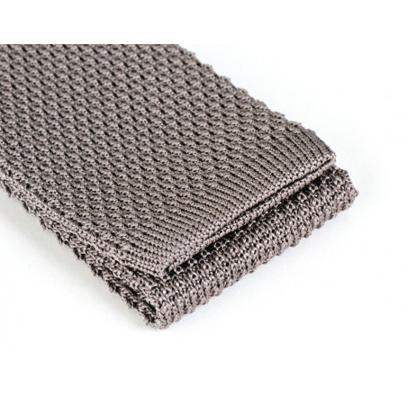 Grey knitted tie