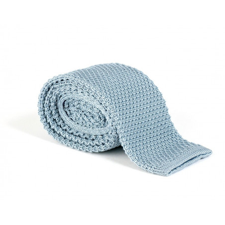 Blue knitted tie