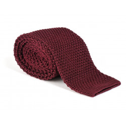Garnet Red Knit Tie