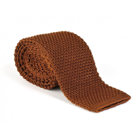 Oak brown knitted tie