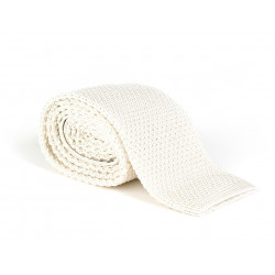 Heron white knitted tie