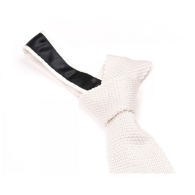 Heron white knitted tie