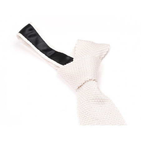 Heron white knitted tie