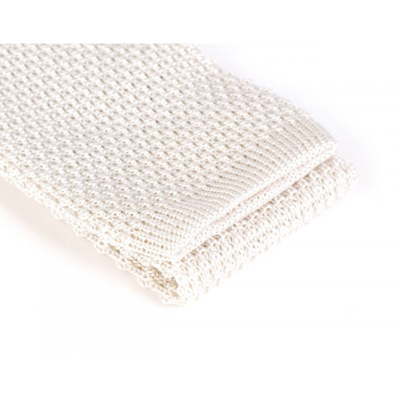 Heron white knitted tie
