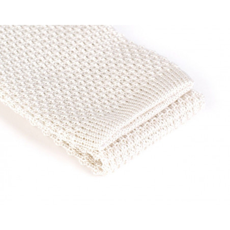 Cravate tricot blanc héron, vue 3