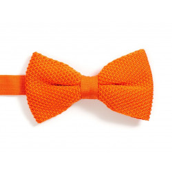 Rooster orange knitted bow tie