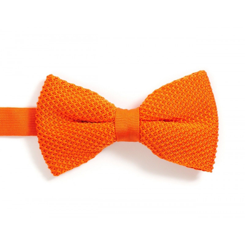 Rooster orange knitted bow tie