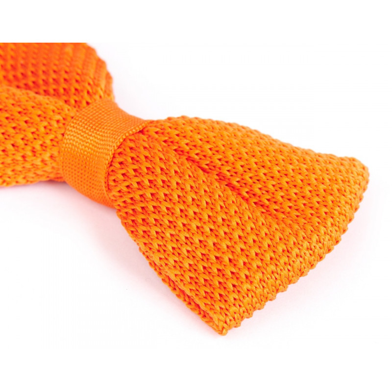 Rooster orange knitted bow tie