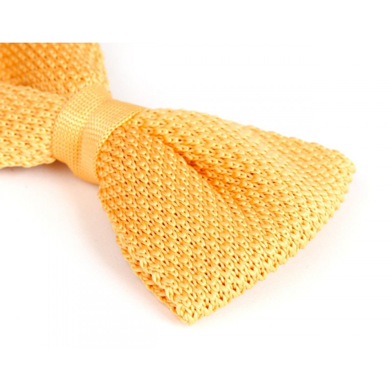 Golden knitted bow tie