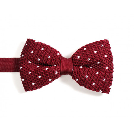 Red dotted knitted bow tie
