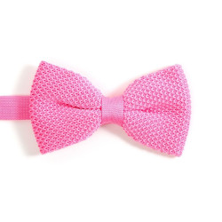 Pink knitted bow tie