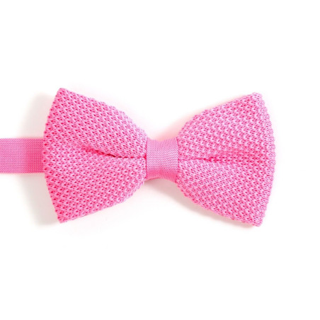 Pink knitted bow tie