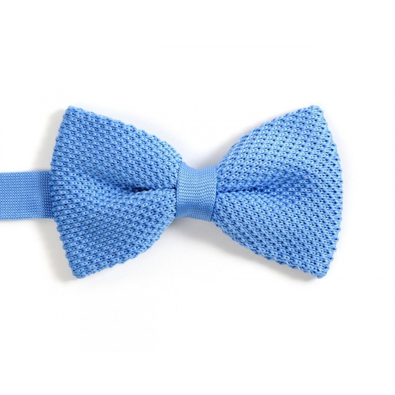 Blue knitted bow tie