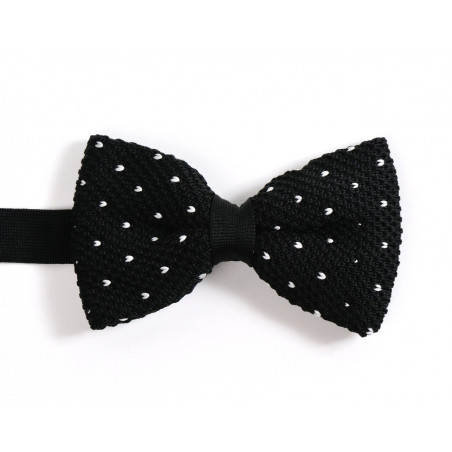 Black dotted knitted bow tie