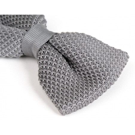 Grey knitted bow tie