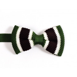 Striped knitted bow tie