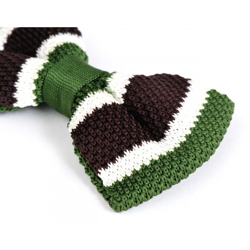 Striped knitted bow tie