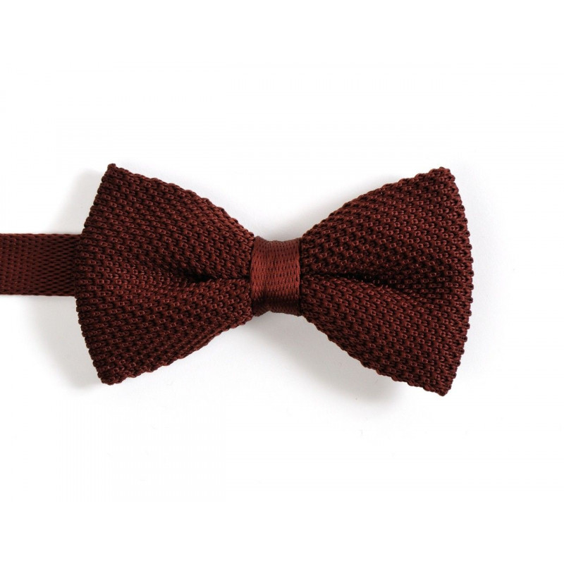 Wolf brown knitted bow tie