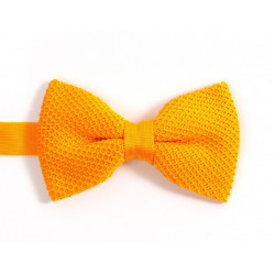 Orange knitted bow tie