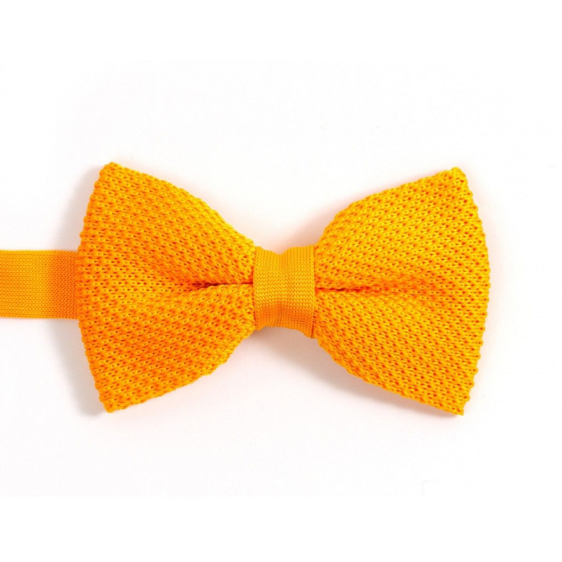 Orange knitted bow tie