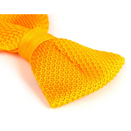 Orange knitted bow tie