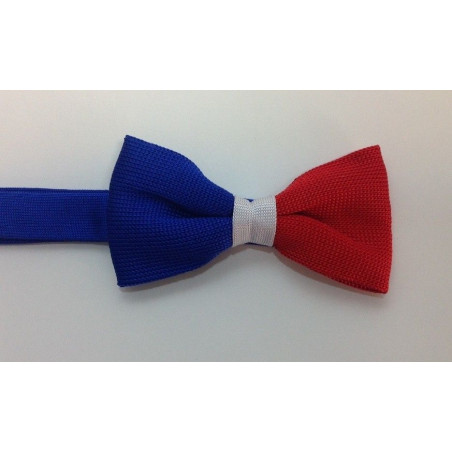 Tricolour knitted bow tie