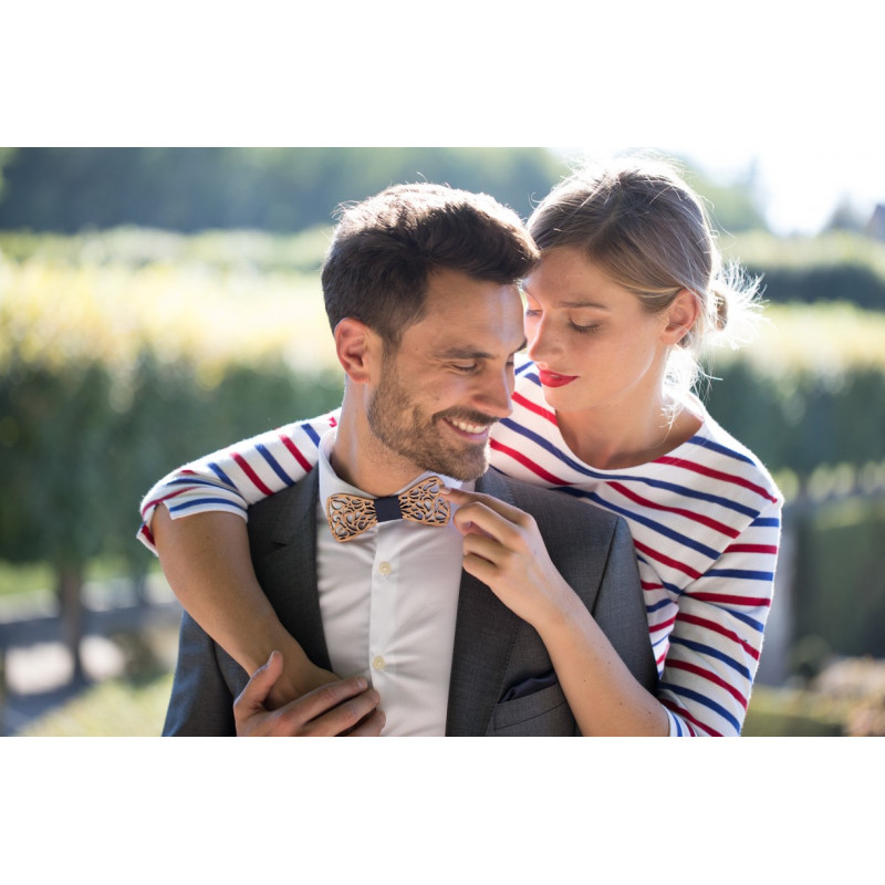 Zebrano wooden bow tie (zebrawood)