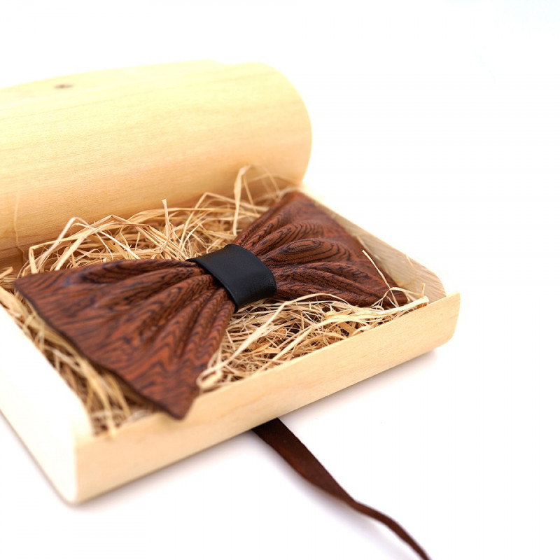 Noeud Papillon en bois Sapelli ( sans pochette assortie), vue 2