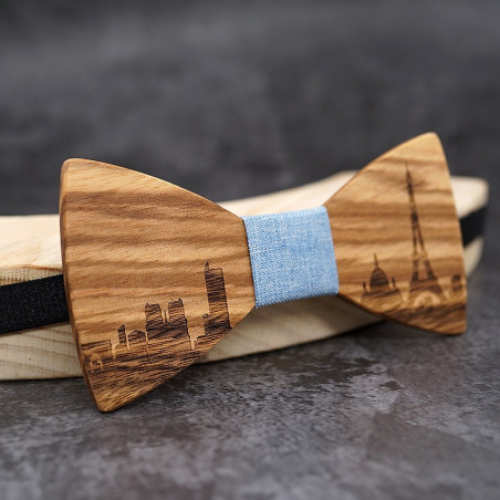 Paris wooden bow tie (zebrawood)