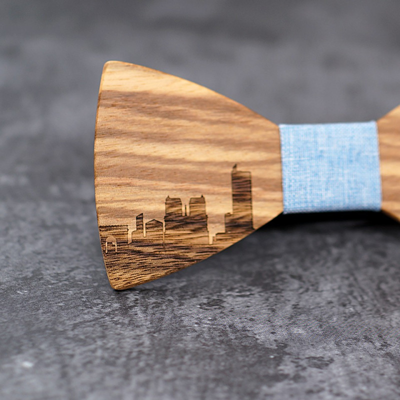Paris wooden bow tie (zebrawood)