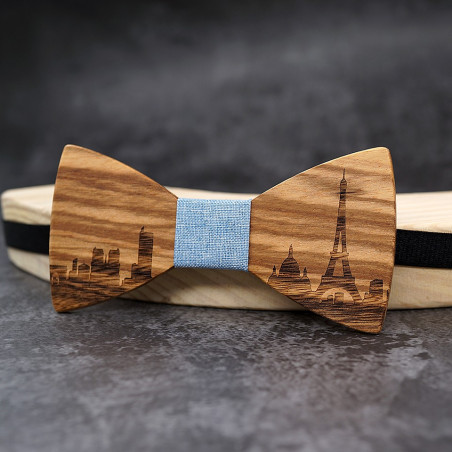Paris wooden bow tie (zebrawood)