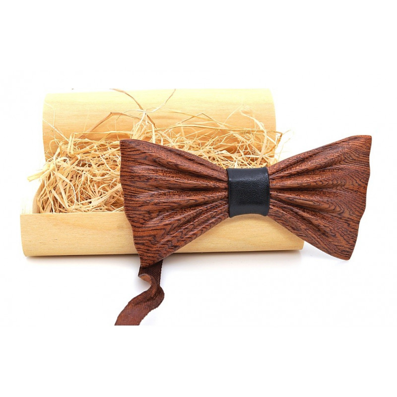 Sapelli wooden bow tie (without pocket square)