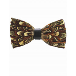 Pheasant feather bow tie