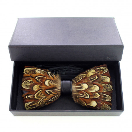 Pheasant feather bow tie