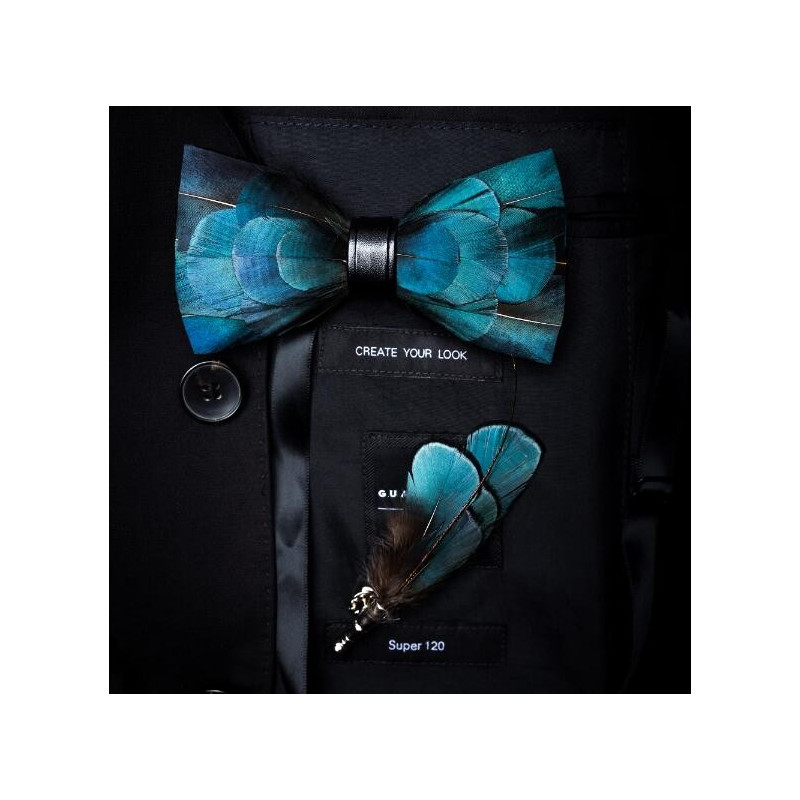 Crow feather bow tie