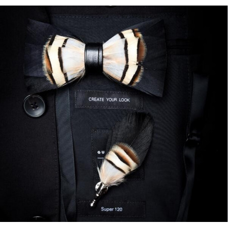 Matching feather (pin) for feather bow ties