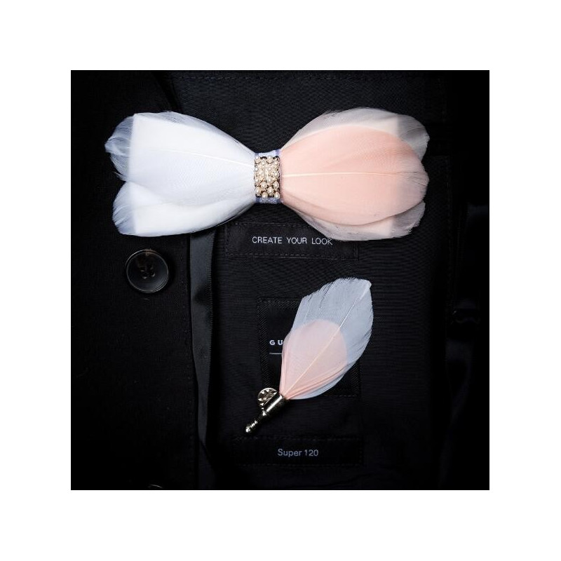 Matching feather (pin) for feather bow ties