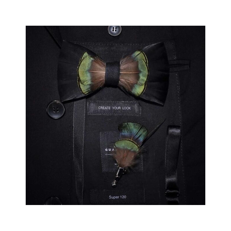 Matching feather (pin) for feather bow ties